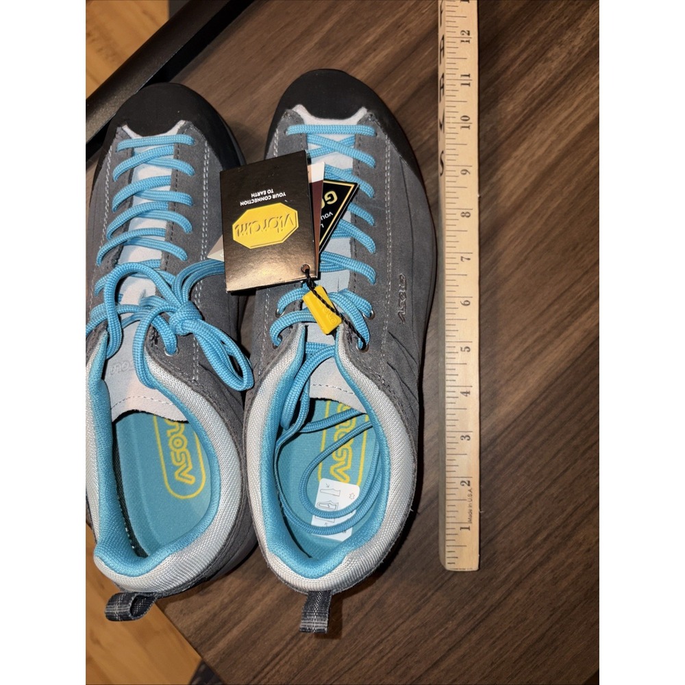 NIB ASOLO Space GV Hiking Shoe Goretex Women's 8.5 Gray Blue Vibram $170 - Picture 15 of 16